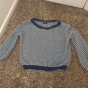 Striped Blue and White Women's Sweater